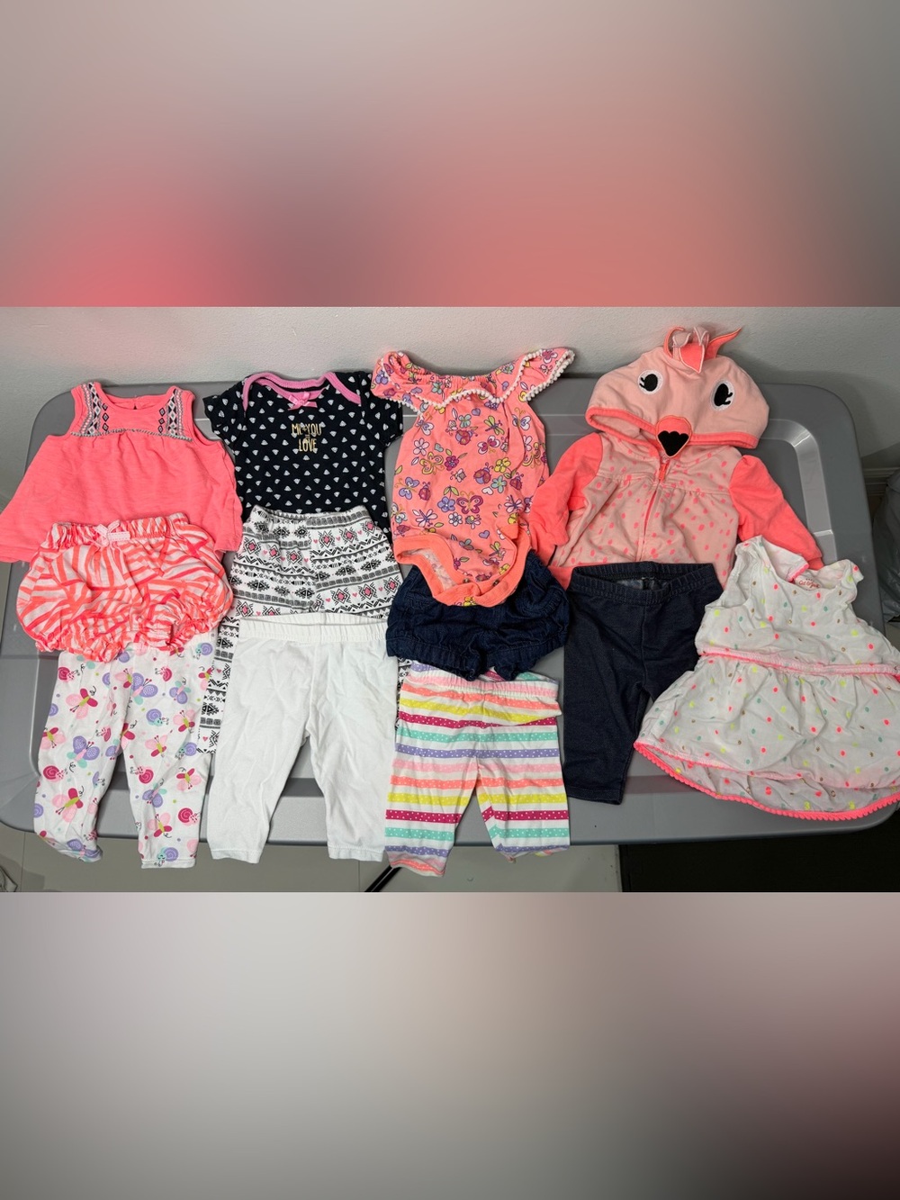 Toddler Coral Butterfly Print Bodysuit & Mix-And-Match Bottoms Set